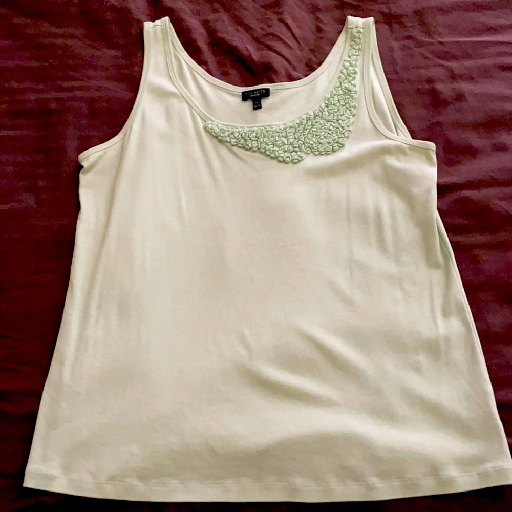 Talbots mint green tank w/accent; worn once; size XL